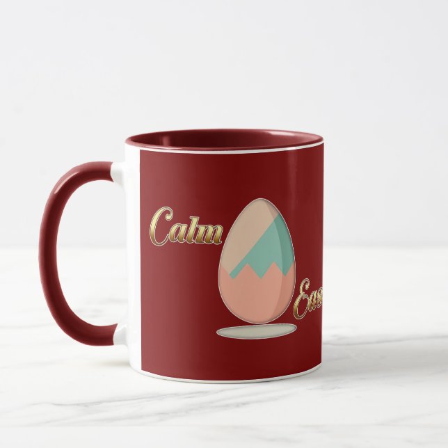 Calm Easter – Aesthetic Egg Art - caneca Mug (Left)