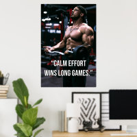 Calm Effort Wins Long Games Gym Motivation Quote