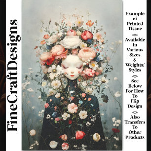 Calm Female Flower Earth Spirit AG4O Decoupage Tissue Paper