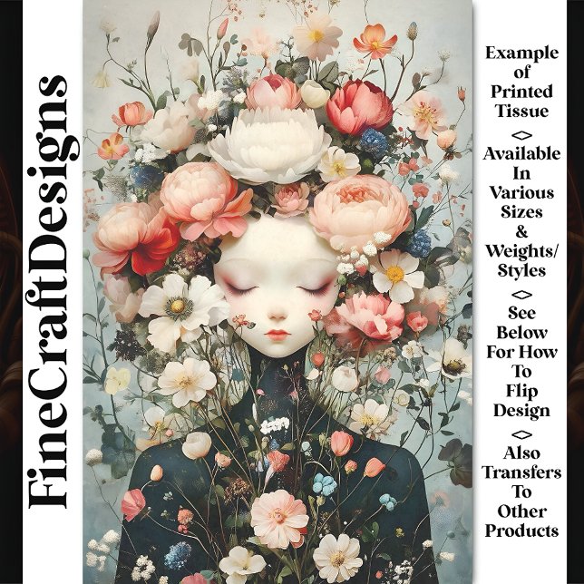 Calm Female Flower Earth Spirit AG4Z Decoupage Tissue Paper (Creator Uploaded)