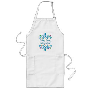Calm Flow Calm Mind – Floral Quote Long Apron