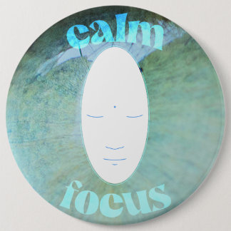 Calm Focus Meditating Head 6 Cm Round Badge