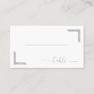Calm Grayscale Minimalist Geometric Place Card