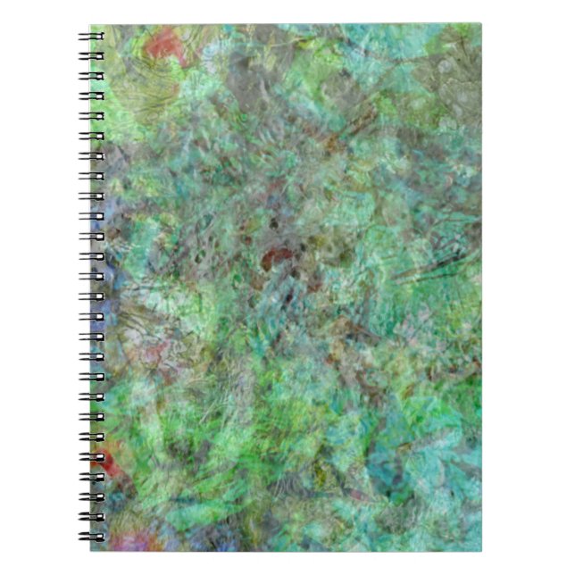 Calm green abstract Spiral Photo Notebook,Peaceful Notebook (Front)