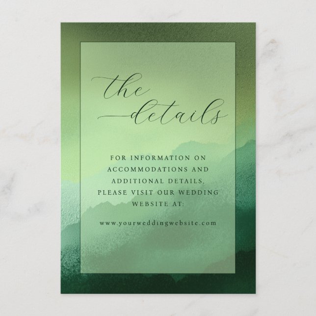 Calm Green Gradient Minimalist Enclosure Card (Front)