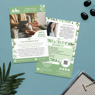 Calm Green Leaves Wellness Promo Small Business Flyer