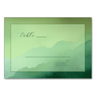 Calm Green Watercolor Gradient Table Number