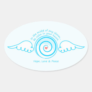 Calm Heart in a Storm Oval Sticker