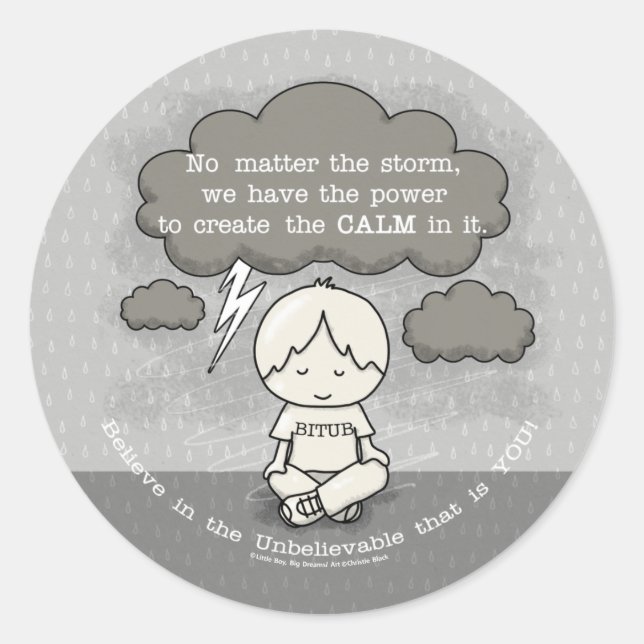 Calm in the Storm Classic Round Sticker (Front)