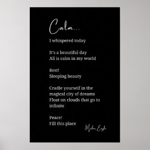 Calm Inspirational Poem Wall Art Poster