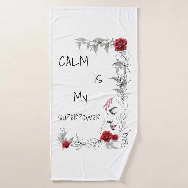 Calm Is My Superpower | Self Trust & Confidence Bath Towel (Bath Towel)