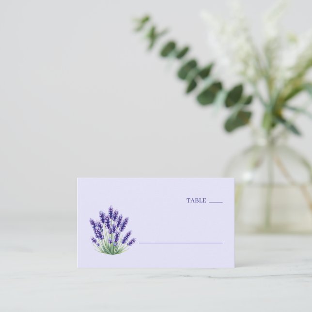Calm Lavender Digital Illustration Place Card (Standing Front)