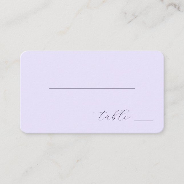 Calm Lavender Minimalist Line Place Card (Front)