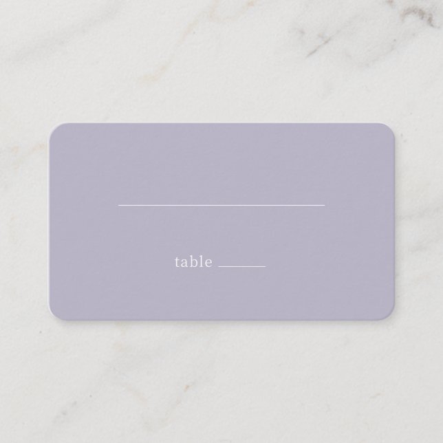 Calm Lavender Minimalist Lines Place Card (Front)