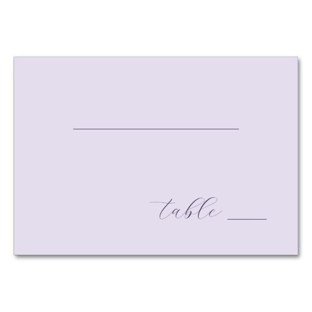 Calm Lavender Minimalist Table Sign Number (Front)
