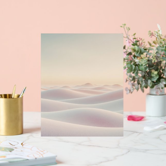 Calm light background with sand dunes acrylic sign (Wedding)
