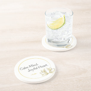 Calm Mind Joyful Heart Buddha Quote Coaster