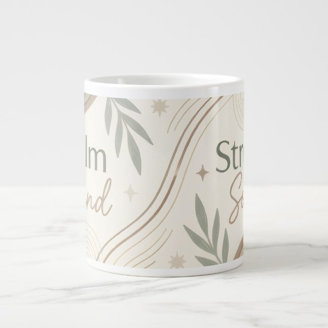 Calm Mind Strong Soul Mug | Aesthetic Coffee Mug f (Front)