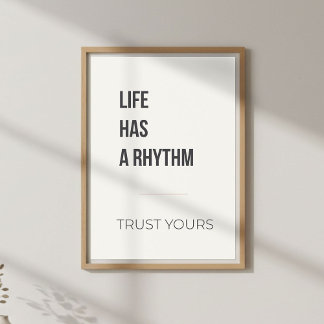Calm Mindset Minimal Decor. Music Quote Poster