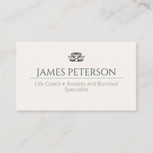 Calm Minimalist Psychologist Coach Business card
