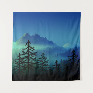 CALM MOUNTAIN MIDNIGHT FOREST TAPESTRY