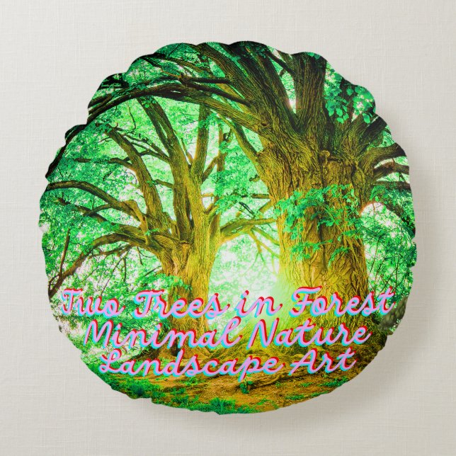 Calm Nature Aesthetic Design Round Cushion (Front)