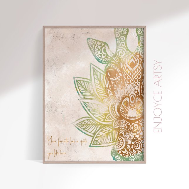 Calm neatral tone gold giraffe boho wall art (Creator Uploaded)