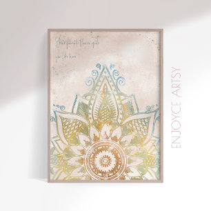 Calm neatral tone gold mandala spiritual wall art