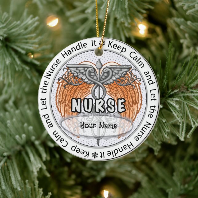 Calm nurse  ceramic ornament (Tree)