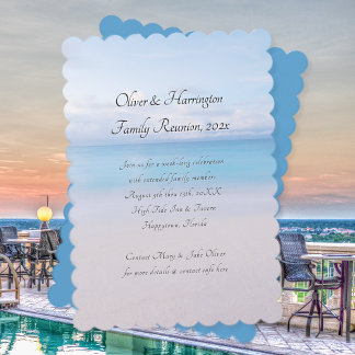 Calm Ocean Beach Family Reunion Invitation