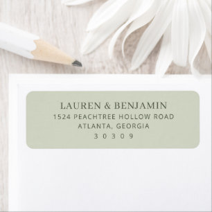 Calm Olive Typographic Return Address Label