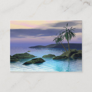 Calm Palms Island Scene Business Card