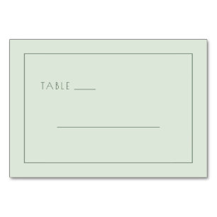 Calm Pastel Green Minimalist Table Sign Number