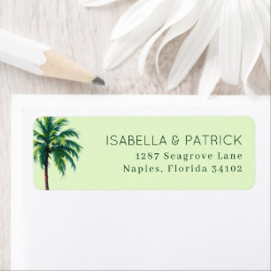 Calm Pastel Green Palm Tree Return Address Label