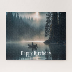 Calm Peaceful Lake  Boating Birthday Jigsaw Puzzle