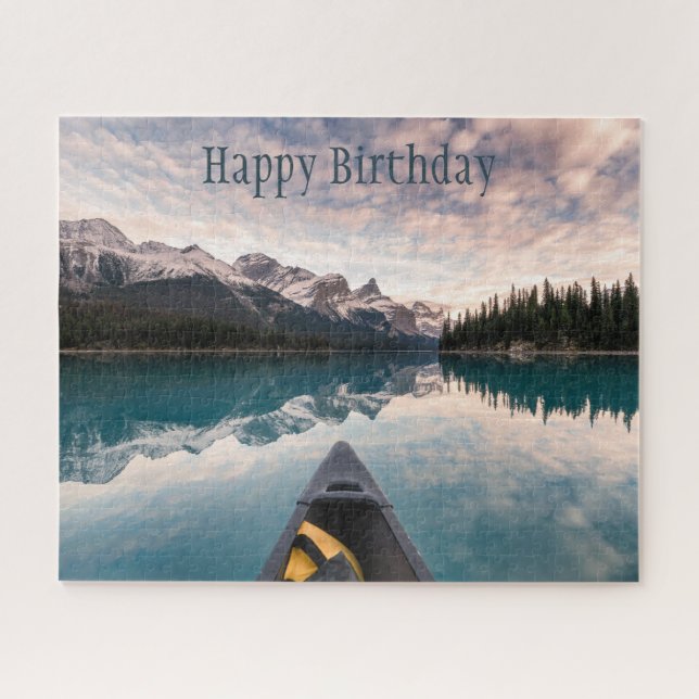 Calm Peaceful Lake  Boating Birthday Jigsaw Puzzle (Horizontal)