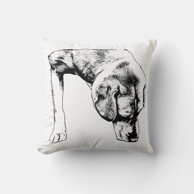 Calm Pillow, Curious Pup Cushion (Front)