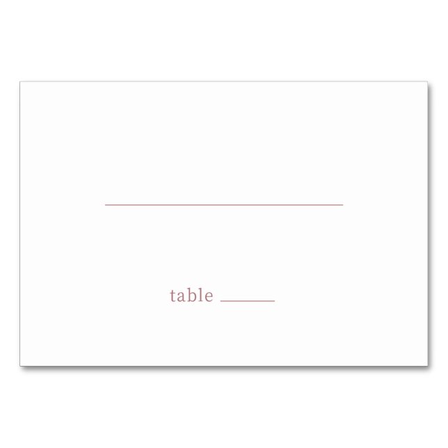 Calm Pink Minimalist Line Table Number (Front)