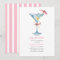 Calm Pink Tini Bit Older Martini Birthday Party