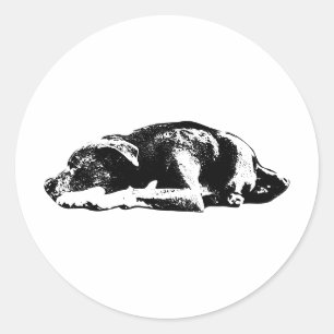 Calm Pitbull Mix Resting Pose Art Sticker