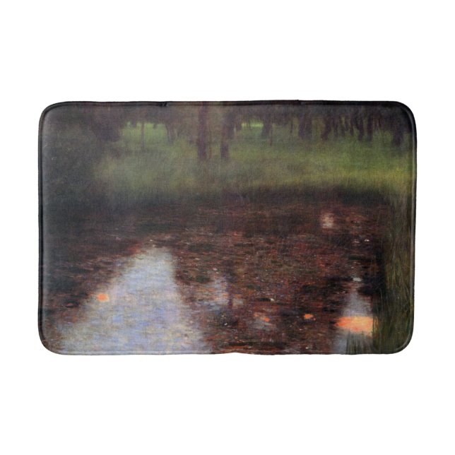 Calm Pond on Kammer Castle Grounds, Gustav Klimt Bath Mat (Front)