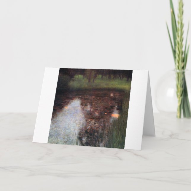 Calm Pond on Kammer Castle Grounds, Gustav Klimt Card (Front)