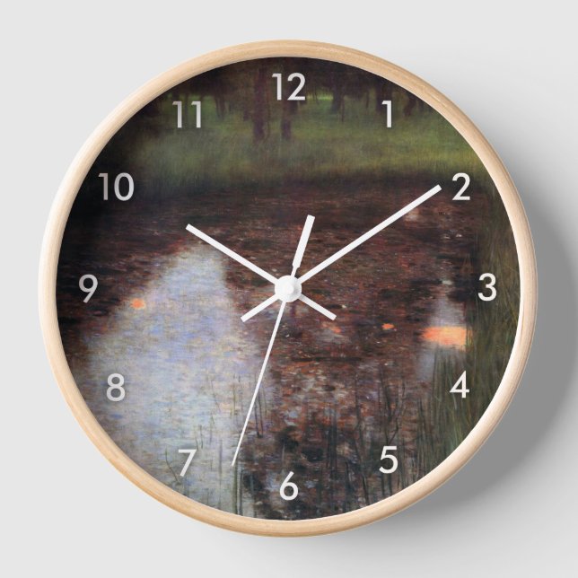 Calm Pond on Kammer Castle Grounds, Gustav Klimt Clock (Front)