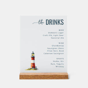 Calm Red Watercolor Lighthouse Acrylic Sign