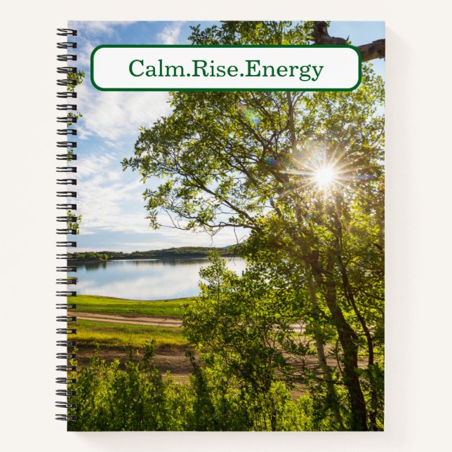 Calm Rise Energy Lakeside Sunburst  Notebook (Front)