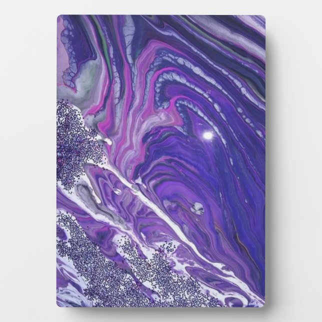 Calm River Acrylic Pour Painting Plaque (Front)