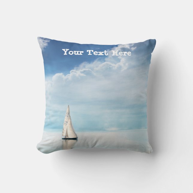 Calm Sailing with Bluest Skies Cushion (Front)