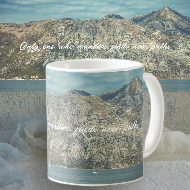 Calm Sea and Beautiful Mountains Coffee Mug (Creator Uploaded)