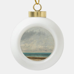 Calm Sea – Gustave Courbet Ceramic Ball Christmas Ornament