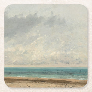 Calm Sea – Gustave Courbet Square Paper Coaster